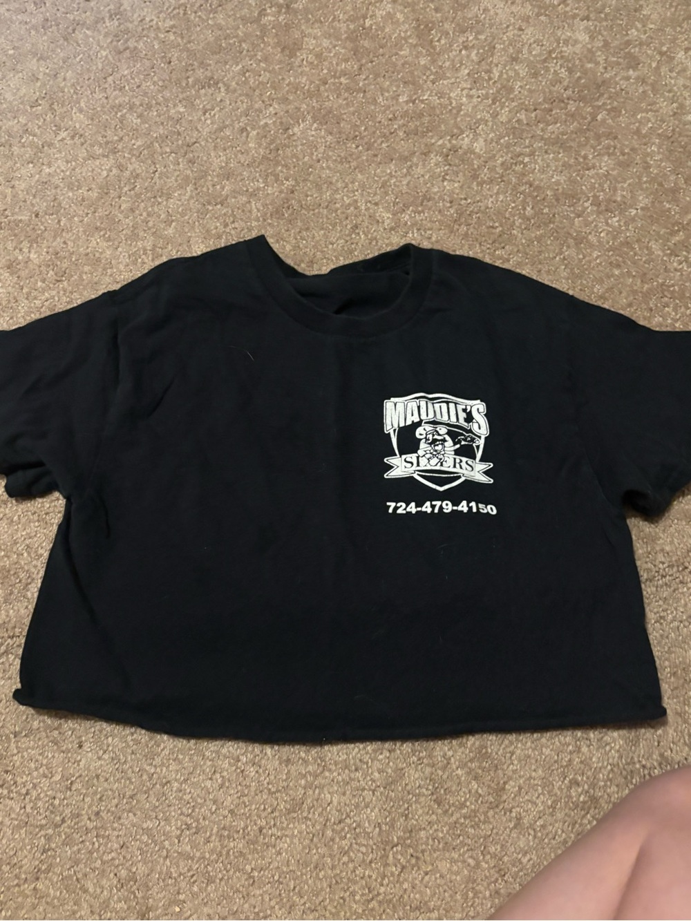 Black Graphic Crop Top